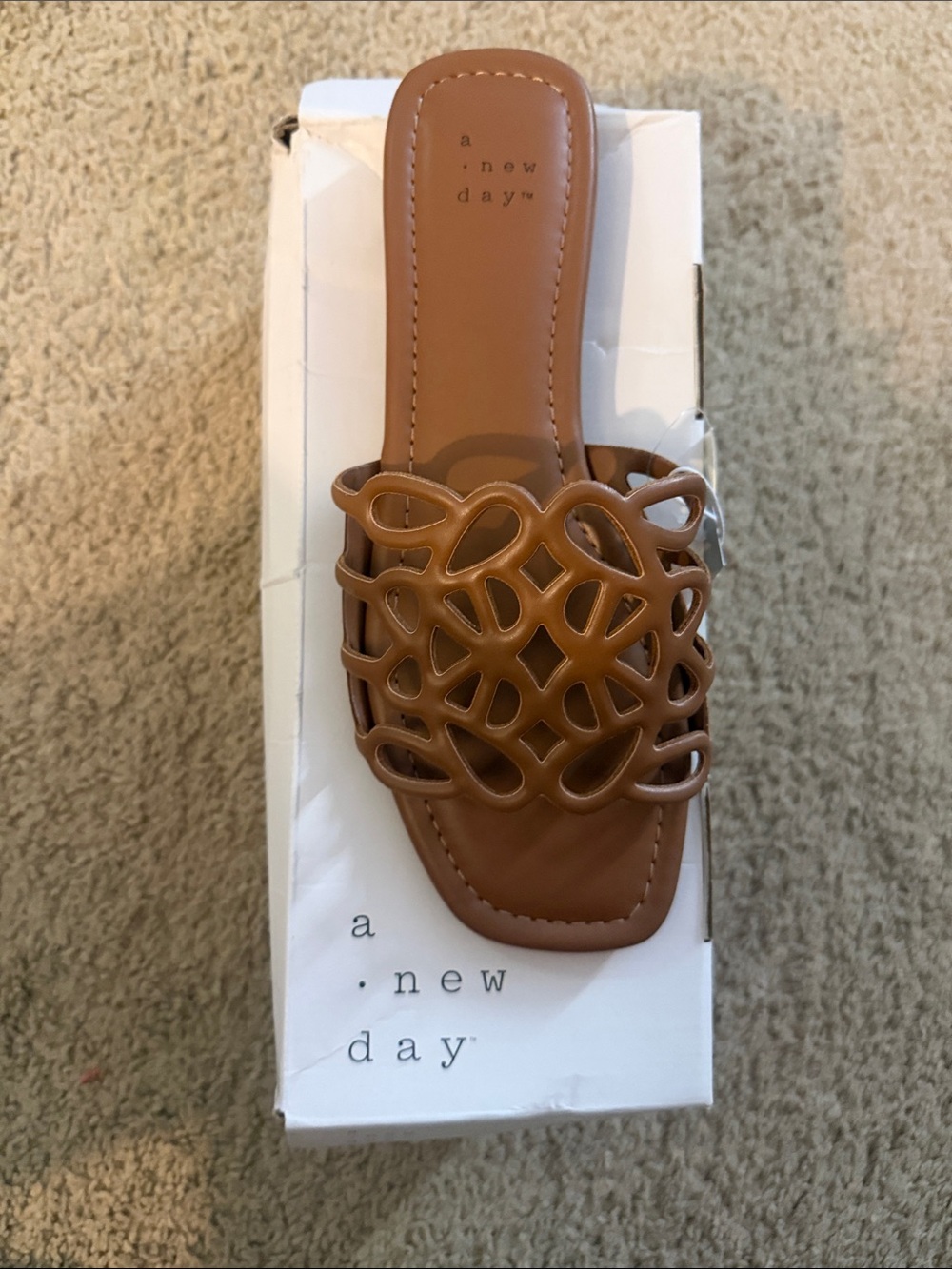 a new day Brown Cutout Slide Mule